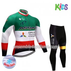 Tenue Maillot M/L + Collant 2017 Astana Pro Team Enfant Hiver Thermal Fleece N004